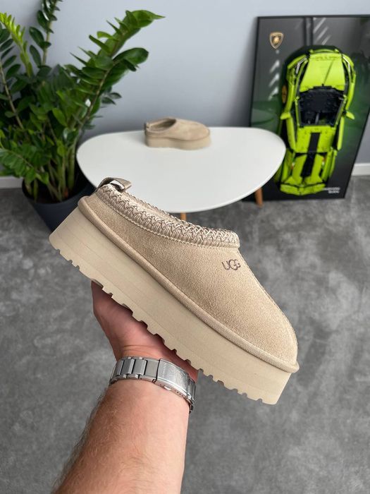 Уггі UGG Tasman Platform Classic Beige premium угги з хутром | Угги натуральные жіночі