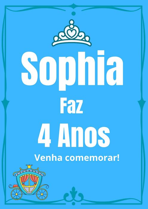 Convites digital infantil para aniversário.