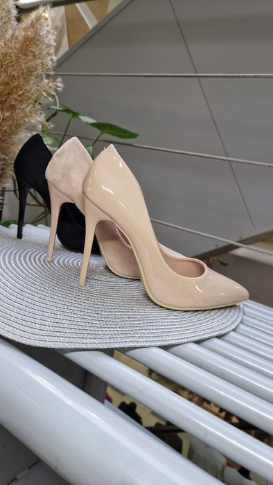 Туфлі жіночі бежеві нюдові на підборах , човники на шпильках