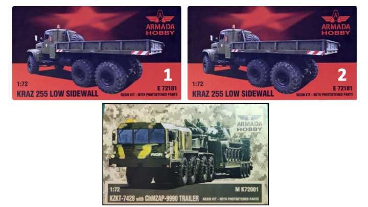 Kits modelismo em resina,  1/72 ArmadaHobby - Camiões
