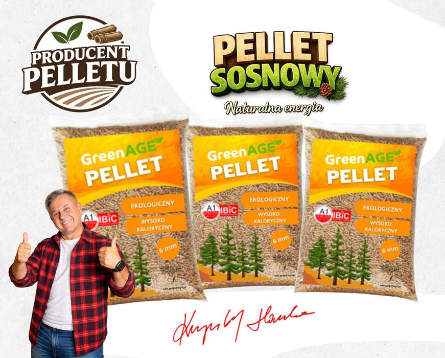 TOP Ekologiczny Pellet Sosnowy - 1005 KG - 67 Worków x 15 kg - Śląsk