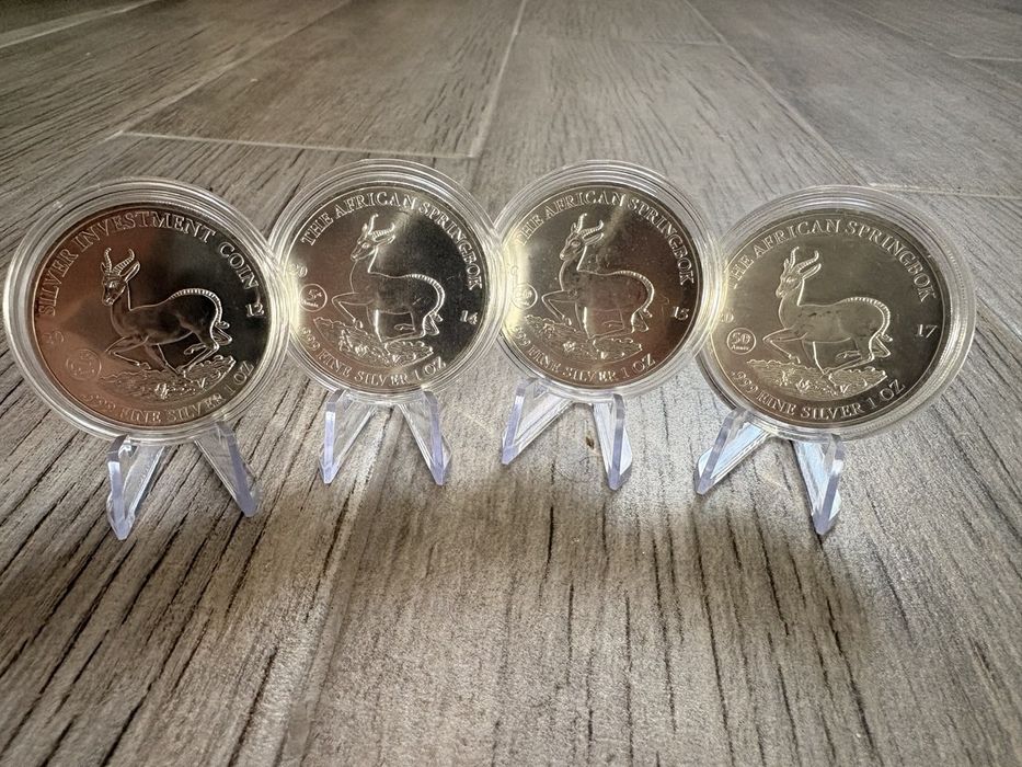 Колекційний набір срібних монет Спрінгбок (Springbok) - 4шт. по 1oz