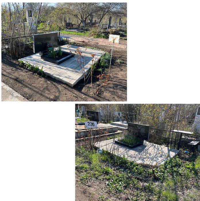 Прибирання на кладовищі,оформлення та декорування могил камнем,квітами