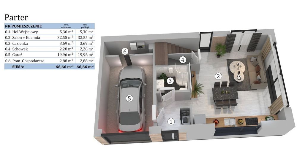 *OSTATNI*Dom jednorodzinny w zabudowie bliźniaczej-130m2 pierwszy etap