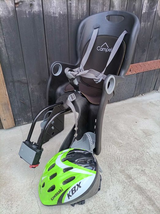 Fotelik rowerowy Campela + kask