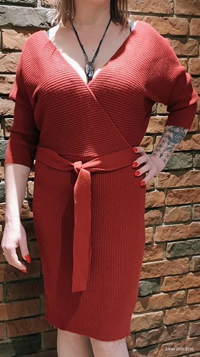 Sukienka prążek bordo