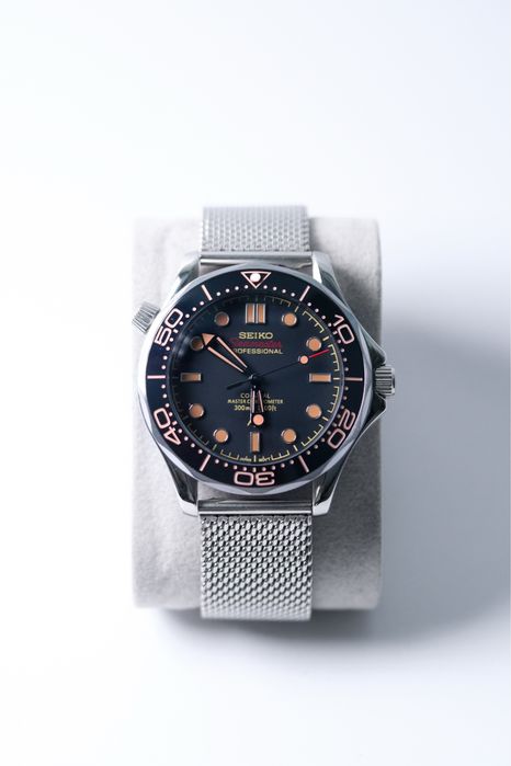Zegarek Custom Mod Seamaster Black Orange 007 Seiko Mod