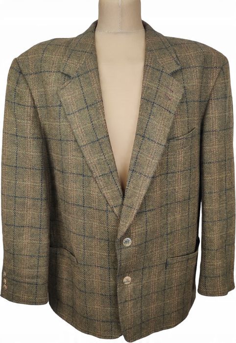 Wełniana marynarka w kratkę retro vintage look 27