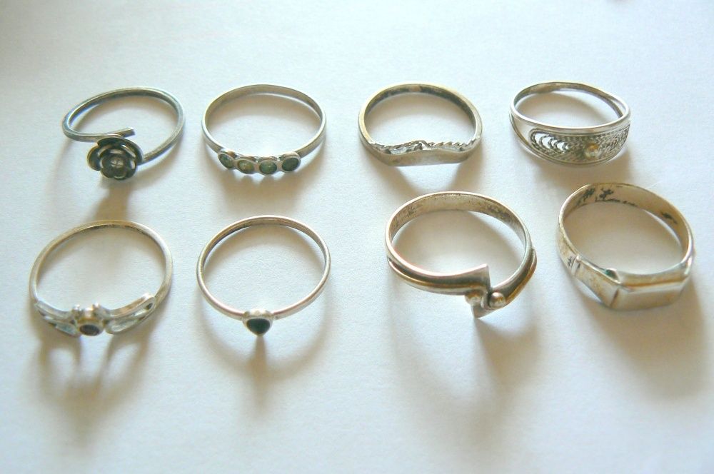 Stare pierscionki ze srebra-zestaw az 6 sztuk