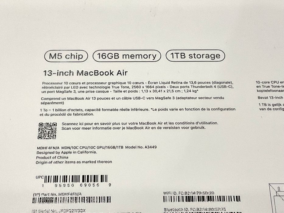 Apple MacBook Air 13" M5 1TB Silver (MDH84) 2026