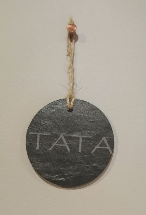 Zawieszka z grawerem łupek naturalny prezent bombki na choinkę