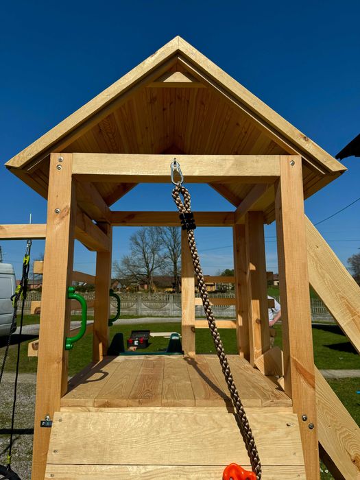 Drewniany plac zabaw dla dzieci huśtawka ślizg bocianie! Kantówka 9x9