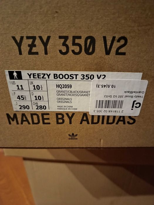 NOWE Yeezy 350 V2, szare, rozmiar 45