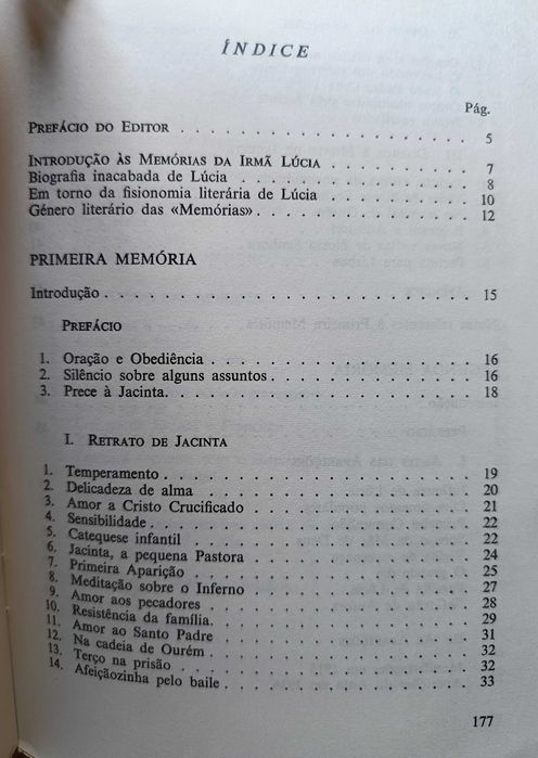 Memórias da Irmã Lúcia (1ª Edição 1976 / portes incluídos)
