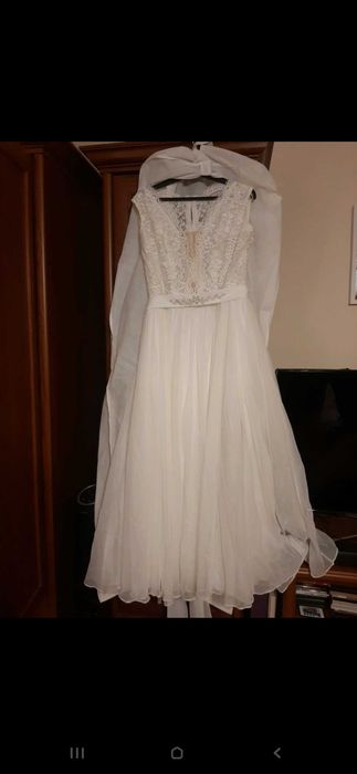 Suknia ślubna kremowa cudna zwiewna