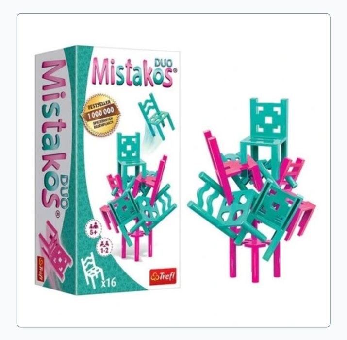 Trefl Gra rodzinna dla dzieci Mistakos Walka o stołki Duo nowa hit