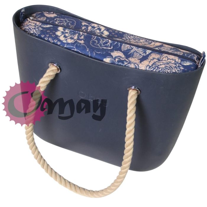 Granatowy organizer do OBAG STANDARD róże złote 2 kieszenie OMAY