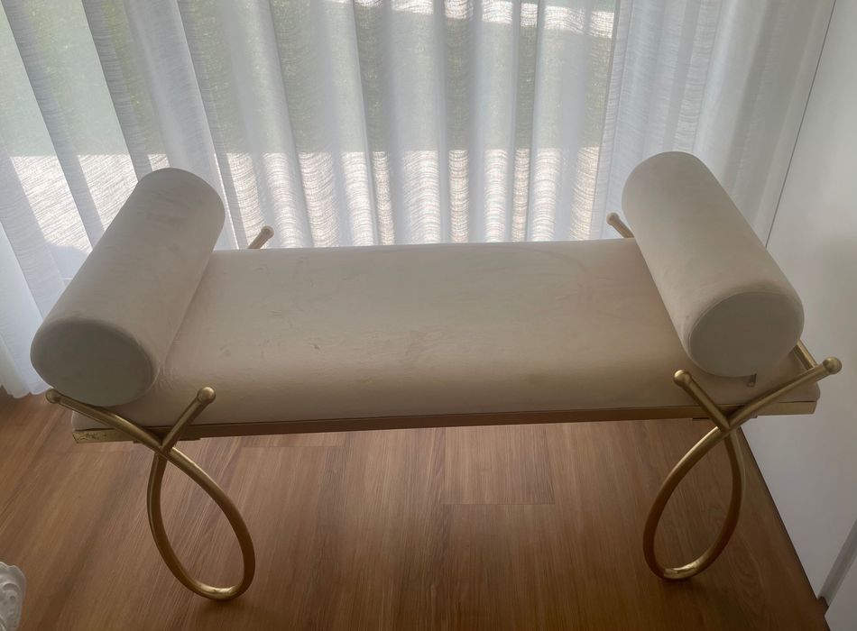 Banqueta veludo beje