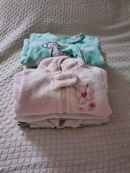 Pajacyki rozmiar 62 paczka 9 sztuk 56-62 cm / 1-3 mies.