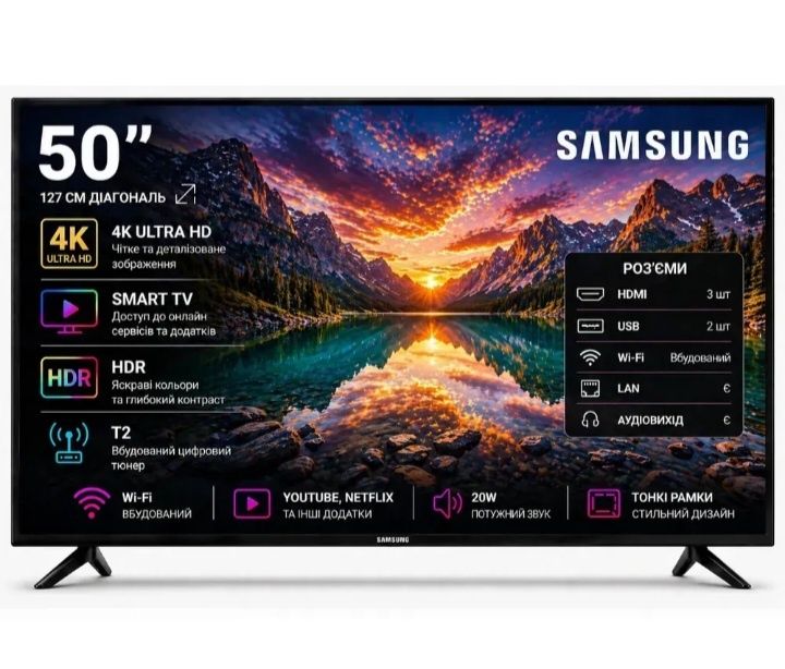 Телевизор SAMSUNG "50"smart.