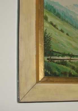 Quadro pintado a óleo tela  "Paisagem" - Assinado
