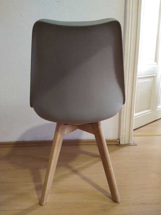 Krzesło do jadalni plastikowe szare i białe