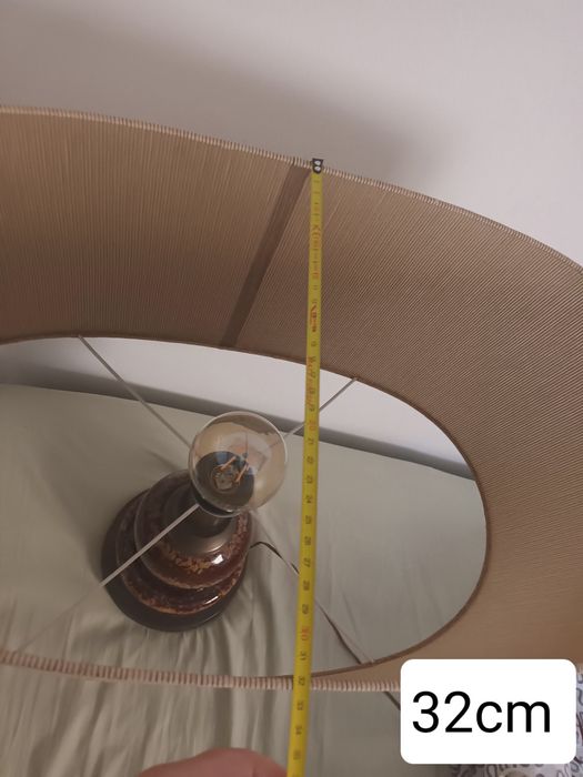 Candeeiro de mesa vintage- Cerâmica e latão 1960