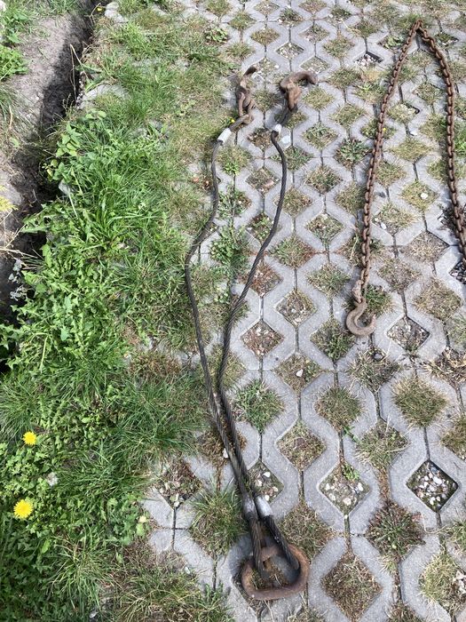 Linka stalowa 12mm, dł. 3m z hakami