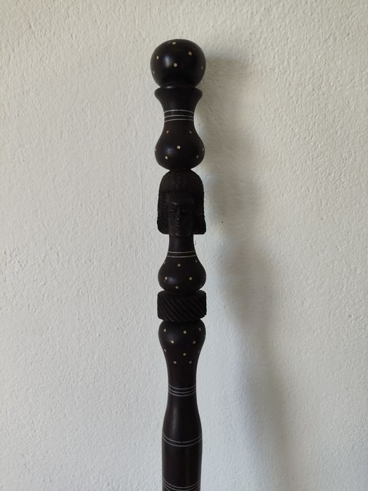 Bengala Bastão Antigo em Arte Africana