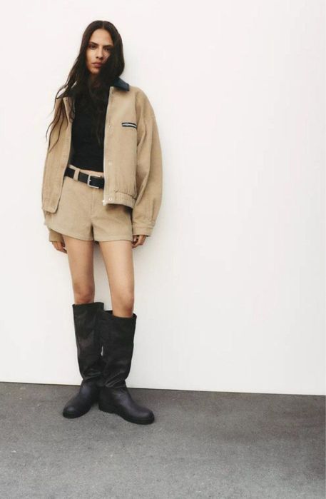 Вельветова куртка з коміром xs s