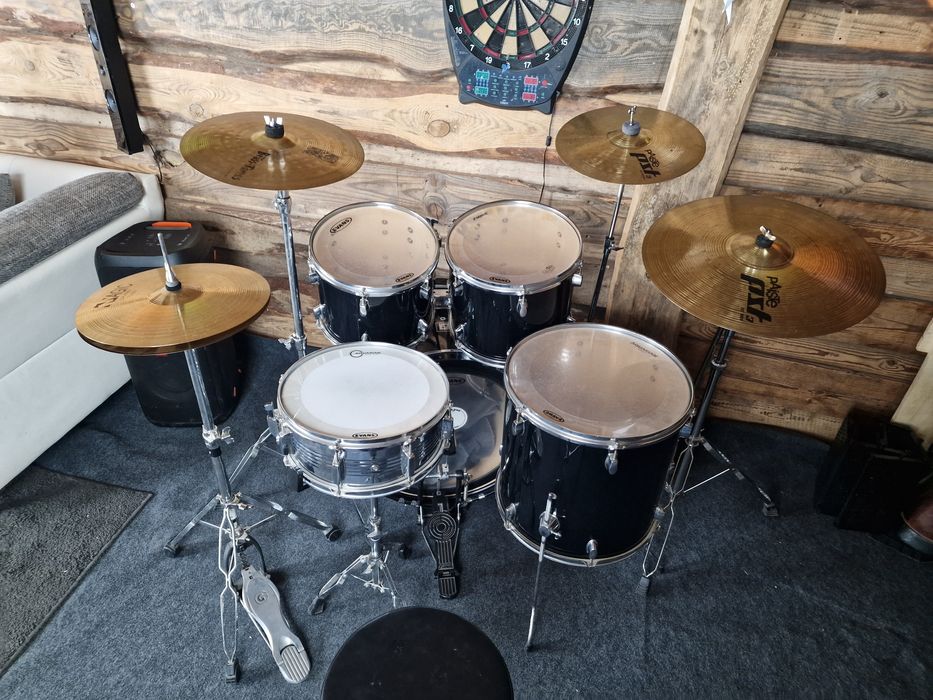 Perkusja Sonor 503 + talerze Paiste , werbel i pedal – super stan