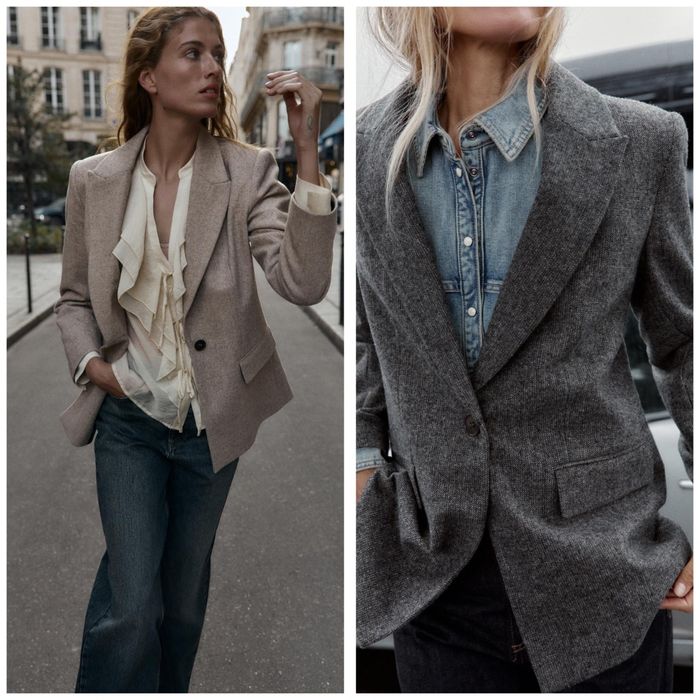 Піджак блейзер жіночий з вовни Зара Zara S, M