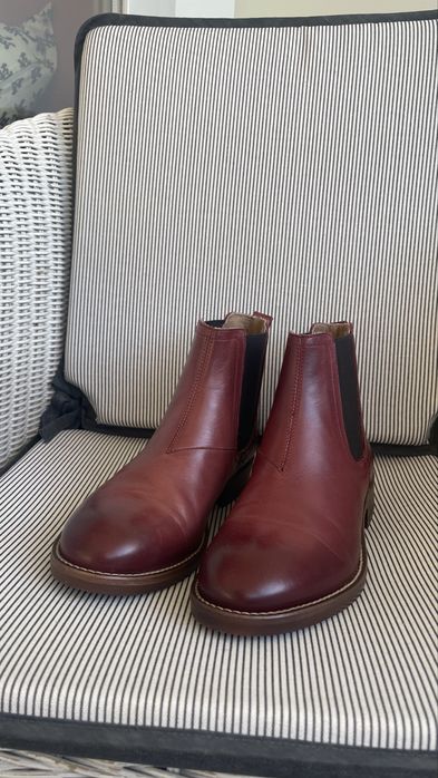 Botins em pele genuína bordeaux