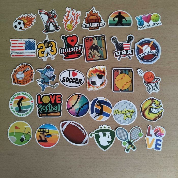 100 Autocolantes Stickers Desportos Variados Tenis Basket etc