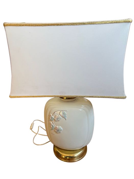 Candeeiro de Mesa Vintage Cerâmica e Latão – 66cm Altura