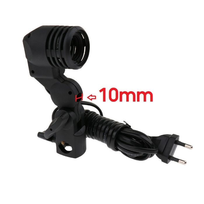 Suporte de lâmpada e sombrinha para tripé estúdio casquilho E27