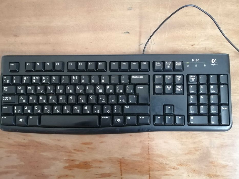 Клавіатура дротова Logitech K120 USB UKR