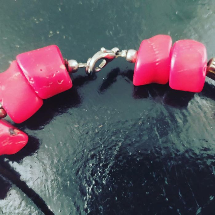 Naszyjnik Vintage srebro plus koral