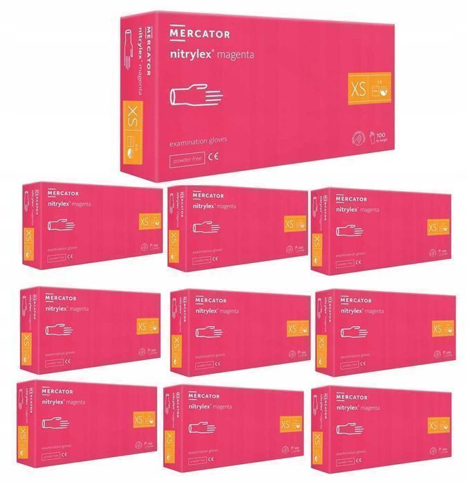 Rękawice Nitrylowe 100 Szt. 6-Xs Nitrylex Magenta - 10 Szt.
