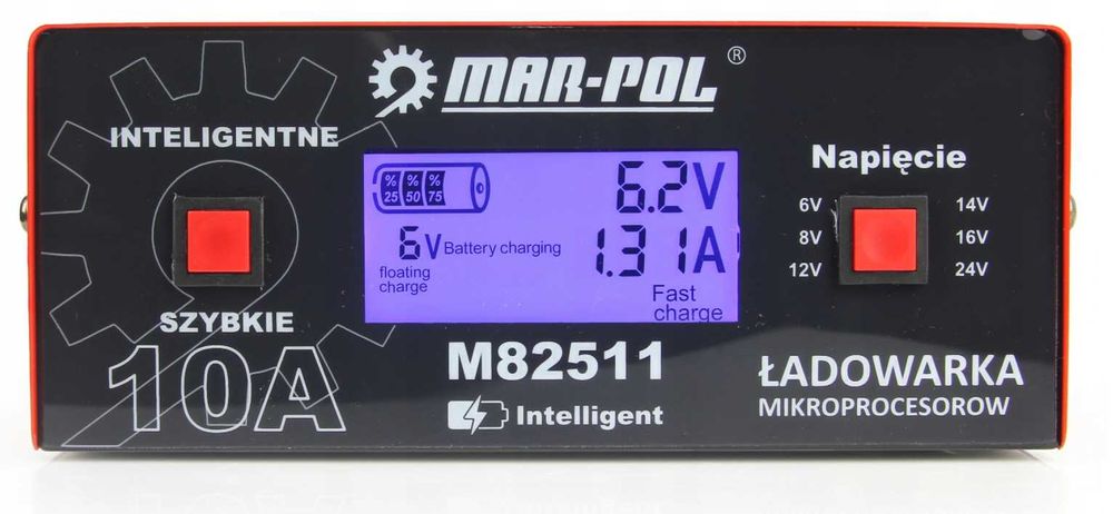 Prostownik MIKROPROCESOROWY Akumulator ładowarka 6V -24V 10 A