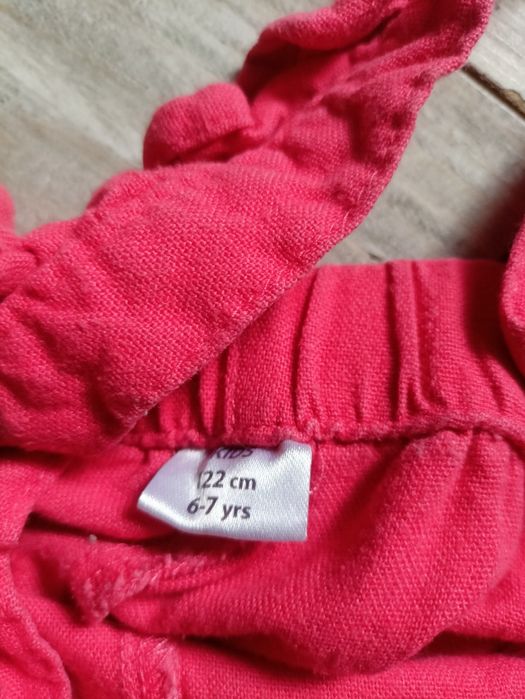 Ogrodniczki len wiskoza szerokie wide leg, na 5-6 lat