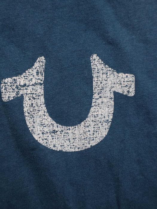 True Religion Blue Tshirt koszulka z krótkim rękawem niebieska szara