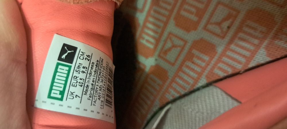 Buty sportowe, adidasy, trampki, puma, 40,5, kokarda, morelowe