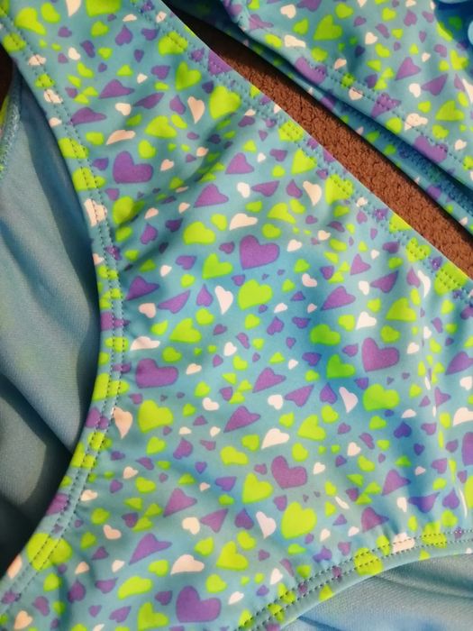 Strój kąpielowy, bikini, nowy, dwuczęściowy UPF 50+ serca r. 158