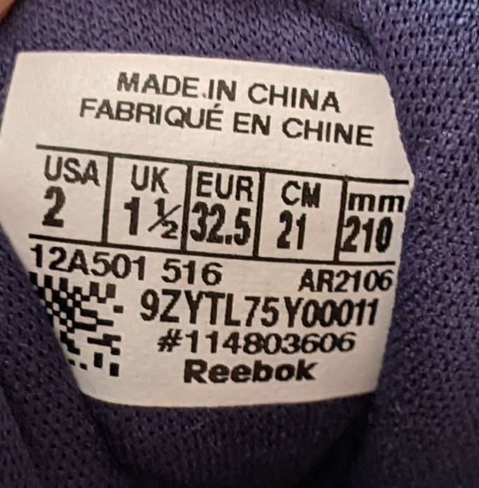 Buty za kostkę Reebok with Ortholite r. 32,5 (21 cm)