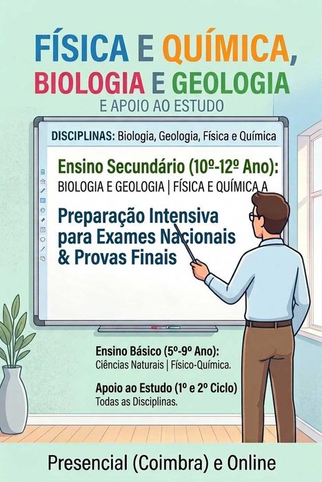 Explicações de Física e Química , Biologia e Geologia e Ciencias Naturais - Ensino Básico, Secundário e Exames
