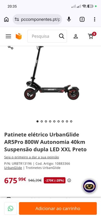 Vendo trotinete em estado de nova bem estimada e potente troco por Ifhone 17 pro max volta a diferença em dinheiro