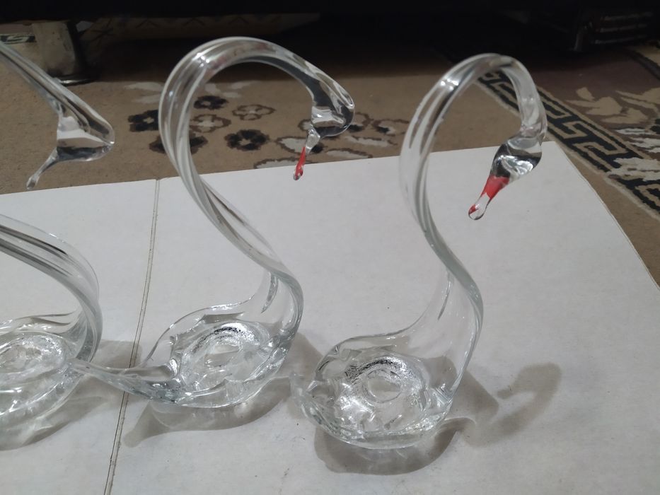 Статуэтка Лебедь СССР,стекло хрусталь,в хорошем состоянии 4шт.250грн.