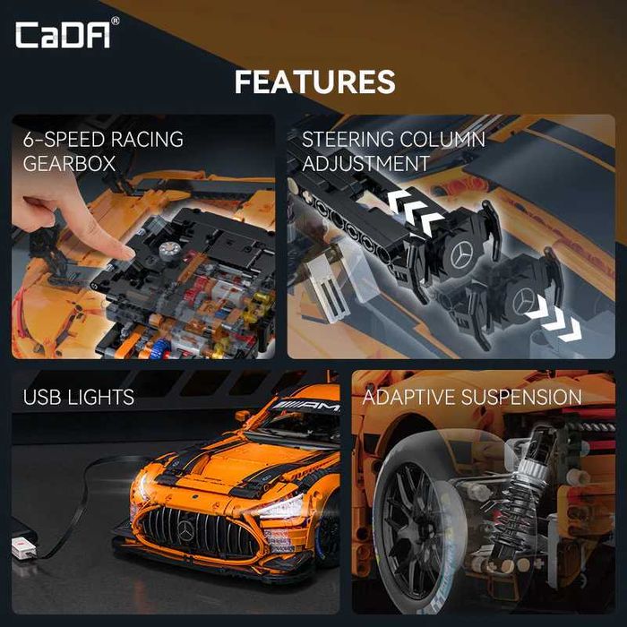 ‼️Передзамовлення‼️Конструктор Cada Mercedes-AMG GT3, 5466 деталей