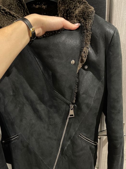 Натуральная женская дубленка\косуха стильная короткая черная, размер М